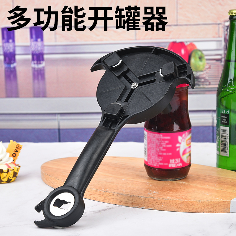 Fuente de la fábrica abrelatas multifuncional abrelatas manual abrelatas herramientas de cocina creativo abridor de botellas de plástico