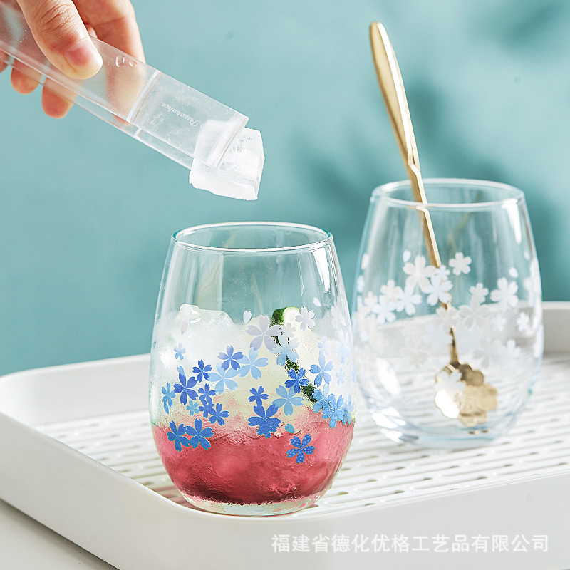 Internet Celebrity Ins Glass Household Hot and Cold Color-Changing Cup Creative Stylish Trendy Water Cup Female Cute Japanese Style Tea Cup