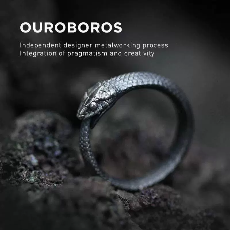 Adjustable Snake Ring, Thai-Style Silver & Copper, Personalized Open Band, Index Finger