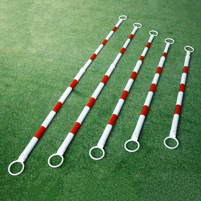 足球训练标志杆 平衡车赛道反光横杆红白伸缩杆 标志桶连接杆