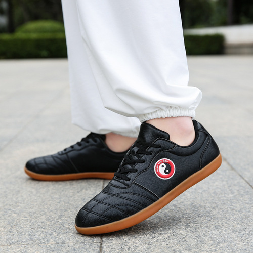 Chenjiagou Tai Chi Women's Soft Leather Cowhide Sole Martial Arts Training Shoes Men's Breathable Tai Chi Practice Shoes Sports Shoes