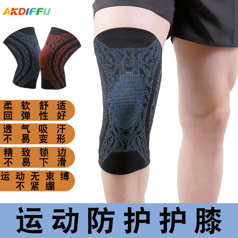 La rótula de punto elástica de cuatro lados transfronteriza suave de cuatro lados elástico transpirable sudor-absorbente no es fácil de deslizar la rótula deportiva al por mayor