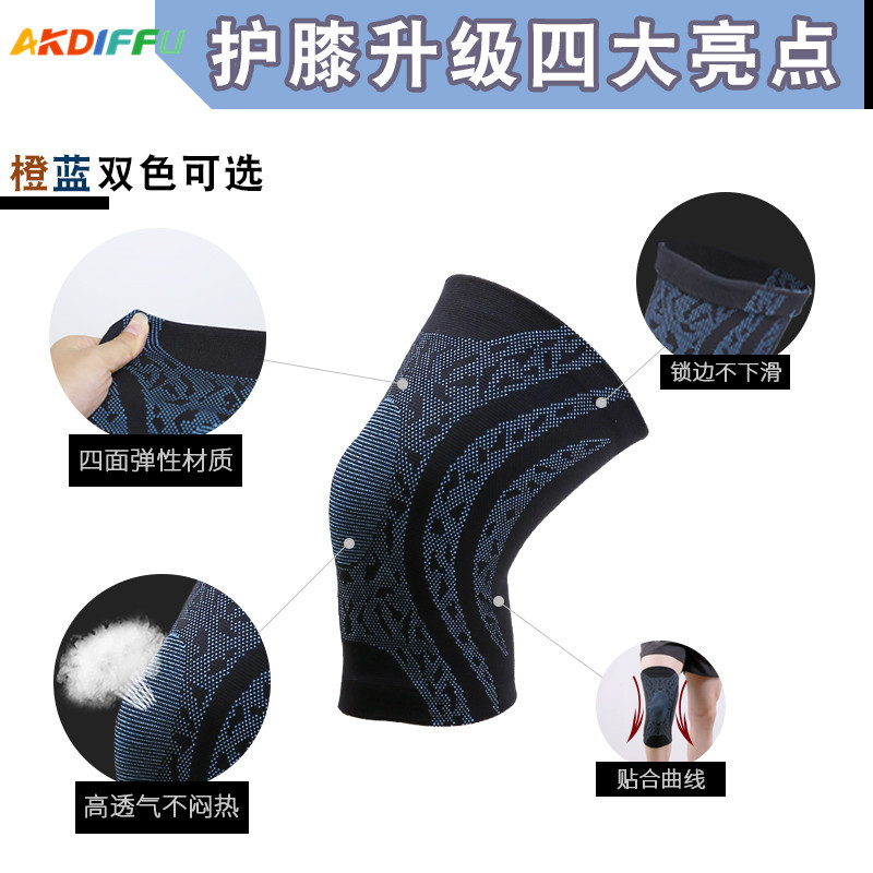 La rótula de punto elástica de cuatro lados transfronteriza suave de cuatro lados elástico transpirable sudor-absorbente no es fácil de deslizar la rótula deportiva al por mayor