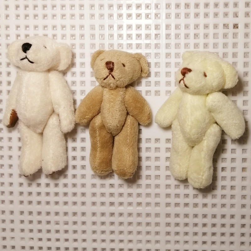 毛绒玩具娃娃7cm关节小熊DIY材料女服装辅料淘宝网店货源现货批发