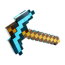 我的世界Minecraft玩具武器官方蓝色钻石变形剑稿二合一弓箭模型