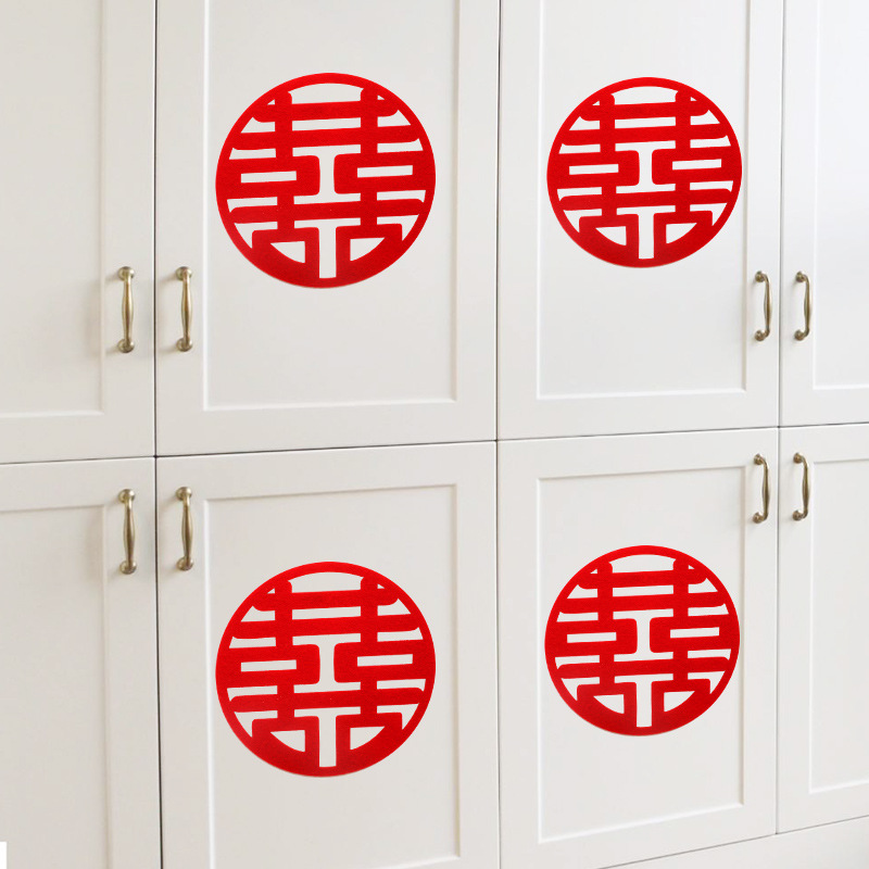 Suministros de boda no tejido boda habitación decoración dormitorio puerta cabecera boda pegatinas de pared