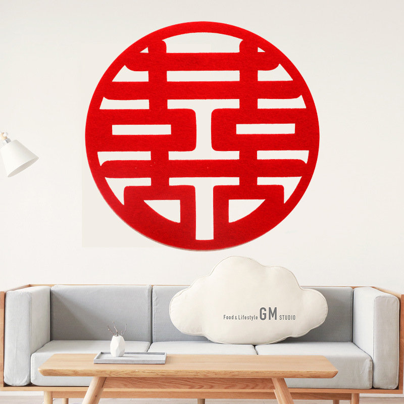 Suministros de boda no tejido boda habitación decoración dormitorio puerta cabecera boda pegatinas de pared