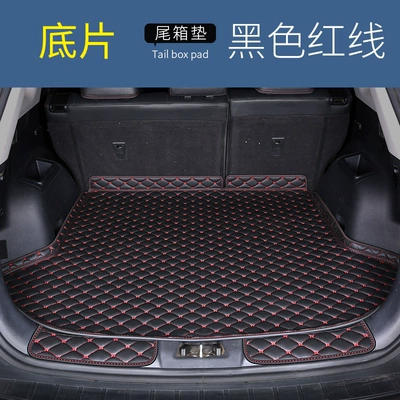 and Wear-Resistant Interior Rear: Trunk Mat - film-black-with-red-lines-please-note-the-model-year-when-placing-an-order