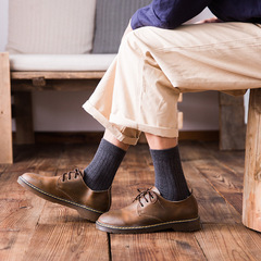 Spring and Autumn Cotton Mid-Calf Socks for Men - Solid Color Retro Warm New Socks, Business Men's Casual Long Drawstring Socks