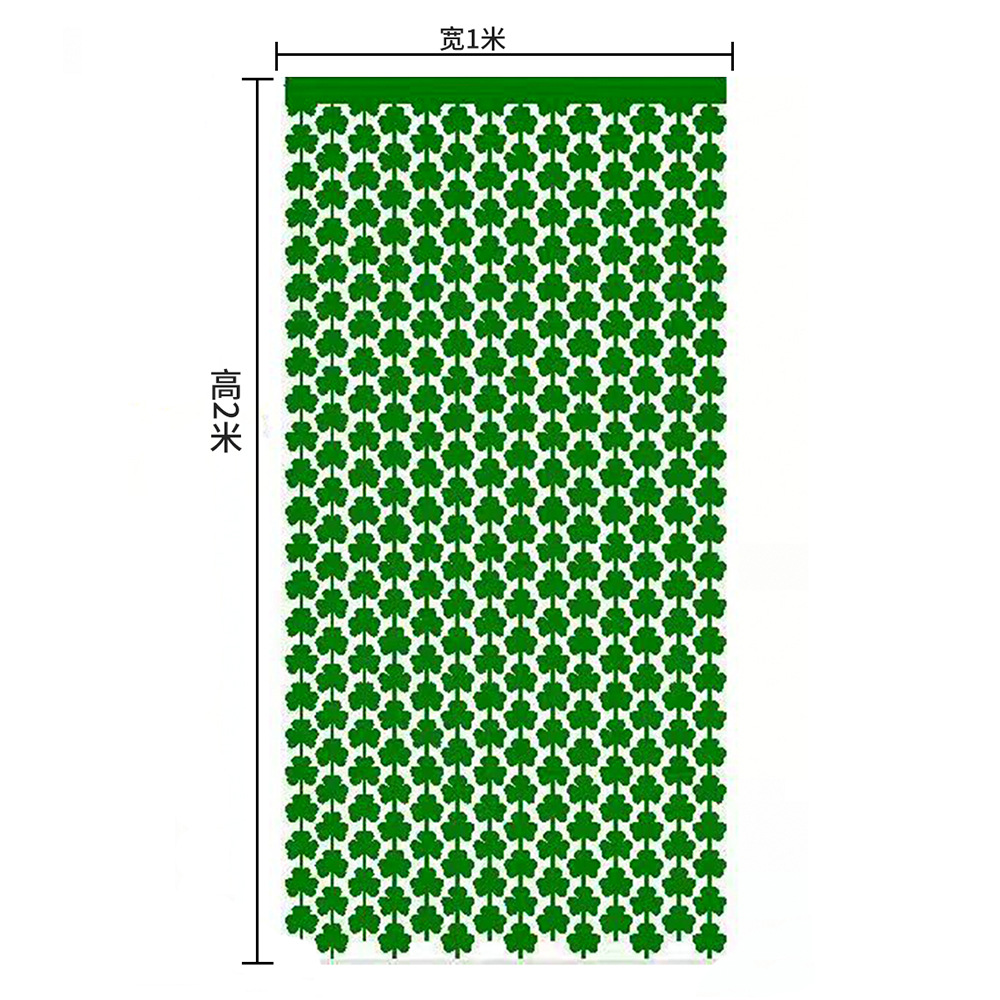 1 * 2M nuevo día de San Patricio día de Irlanda decoración verde trébol cortina de seda de lluvia suministros de decoración de fiesta