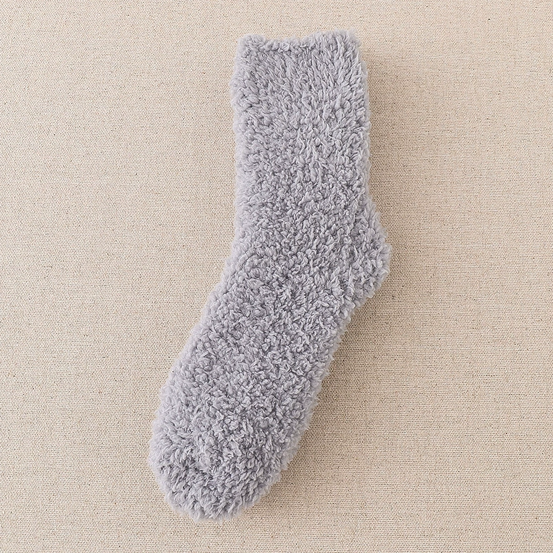 dtmuu/ Velvet Knee Socks – тёплые зимние флисовые носки, One Size 35-39, Розовый, Белый, Синий, Хаки, Светло-серый