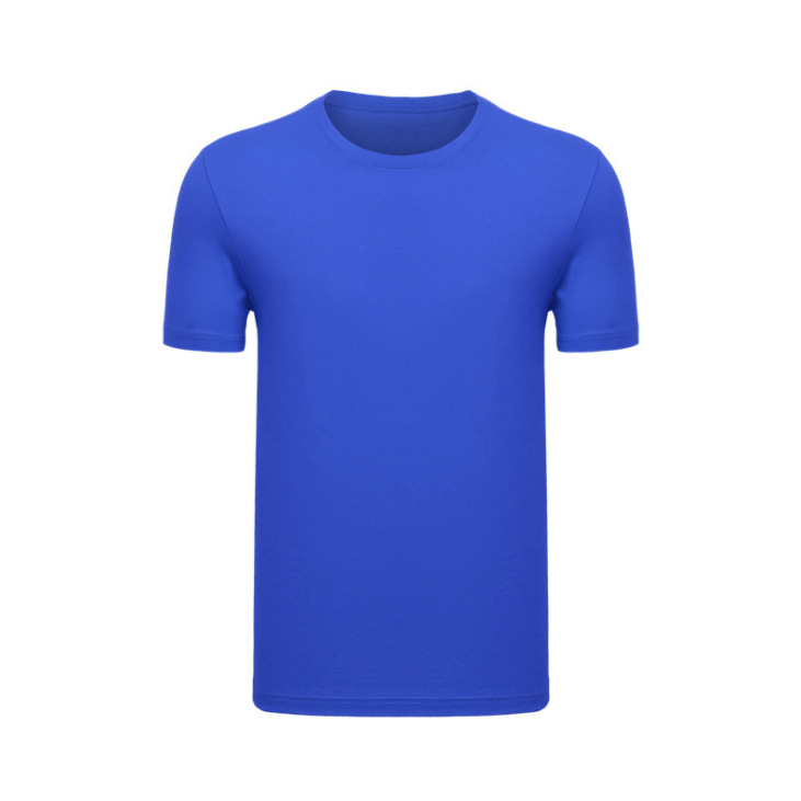 Sino-alemán BYB0001 camiseta de los hombres de verano de color sólido de algodón suelto de manga corta ropa de trabajo de publicidad camisa impresa personalizada LOGO