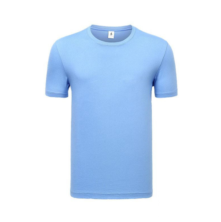 Sino-alemán BYB0001 camiseta de los hombres de verano de color sólido de algodón suelto de manga corta ropa de trabajo de publicidad camisa impresa personalizada LOGO