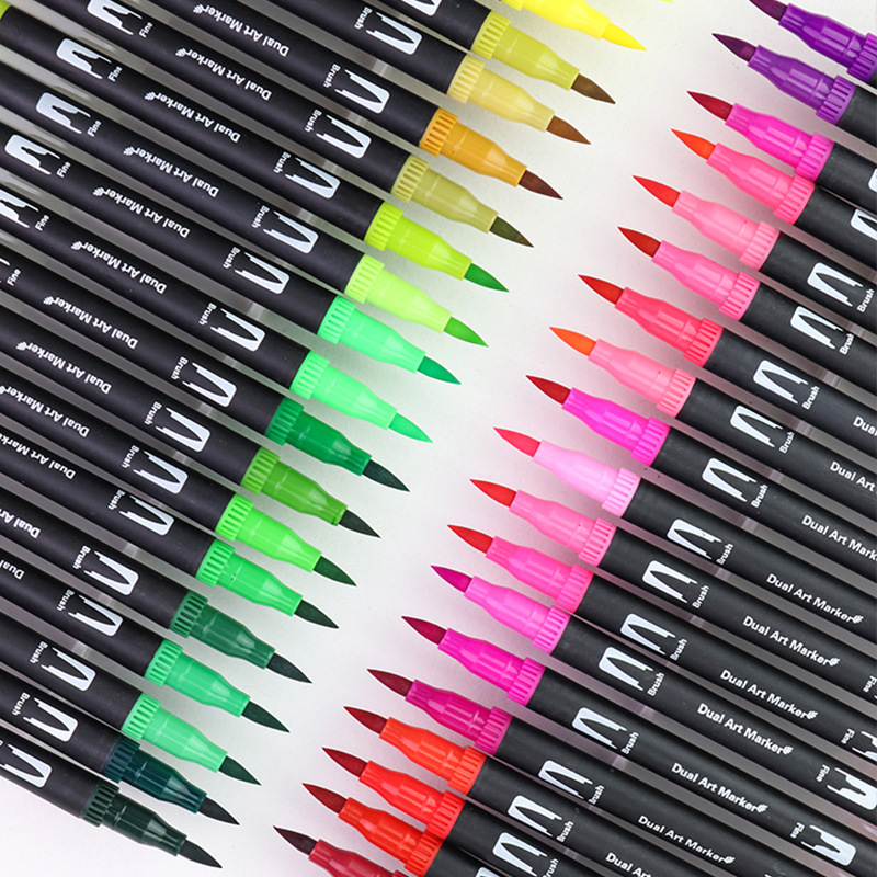 168 color acuarela pluma traje 120 color estudiante suave cabeza color niños colorear 48 color doble cabeza pintura pluma lavable