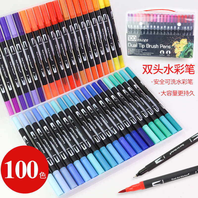 168 color acuarela pluma traje 120 color estudiante suave cabeza color niños colorear 48 color doble cabeza pintura pluma lavable