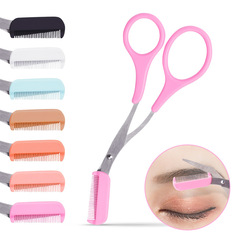 Eyebrow trimming scissors stainless steel beauty scissors with comb eyebrow scissors beauty color titanium eyebrow scissors makeup tools with comb eyebrow trimming scissors