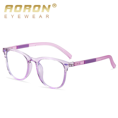 New fashionable children's anti-blue light glasses men's and women's flat glasses TR goggles color soft frames TR1001