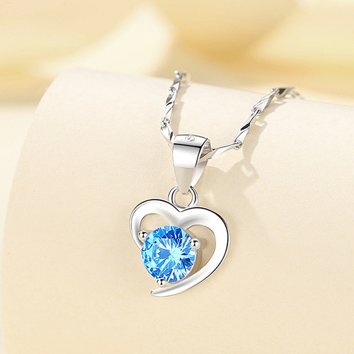 Silver 999 Pure Silver Necklace for Women, Heart Shaped Lockchain Pendant, Valentine's Day and Birthday Jewelry Gift for Girlfriend, Wholesale