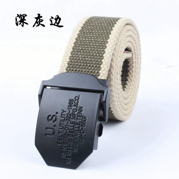 Men's black cloth woven travel adjustable belt