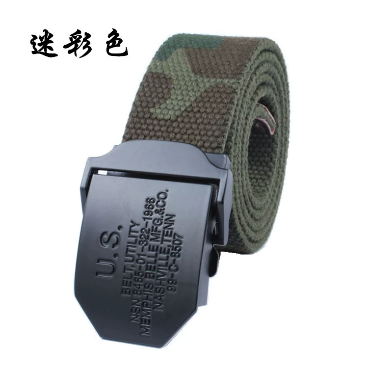 Men's black cloth woven travel adjustable belt