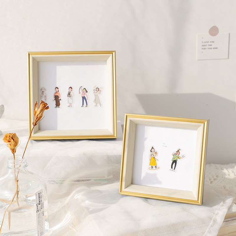 Photo Frame Table Simple Children's Album Frame Square Light Luxury Wedding Dress Photo Washing Made Wall Plastic Nail Art Photo Frame