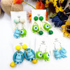 Cute monster, asymmetrical earrings, new collection, big eyes, silver 925 sample