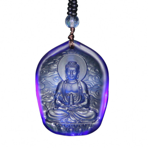 Ancient Glass Buddha Figure, Medicine Buddha Pendant for Temple Connection, Guanyin Ornament, Peace Charm, Protective Green Tara Necklace