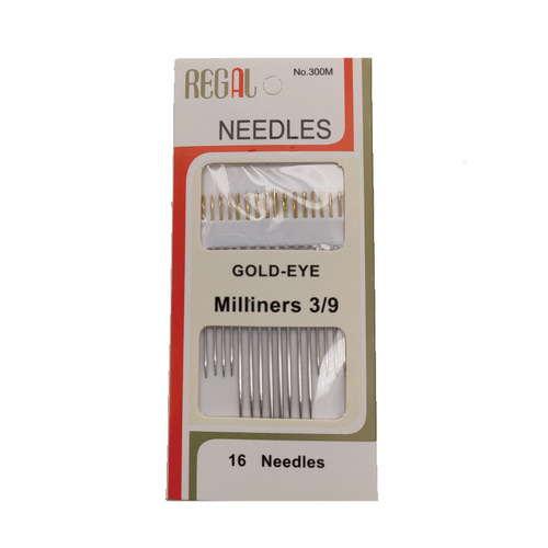 Factory Direct Sale 16-Piece Gold-Tipped Hand-Stitched Embroidery Needles Fine Carbon Steel Hand-Stitch Needles Cross-Stitch Needles and Threads