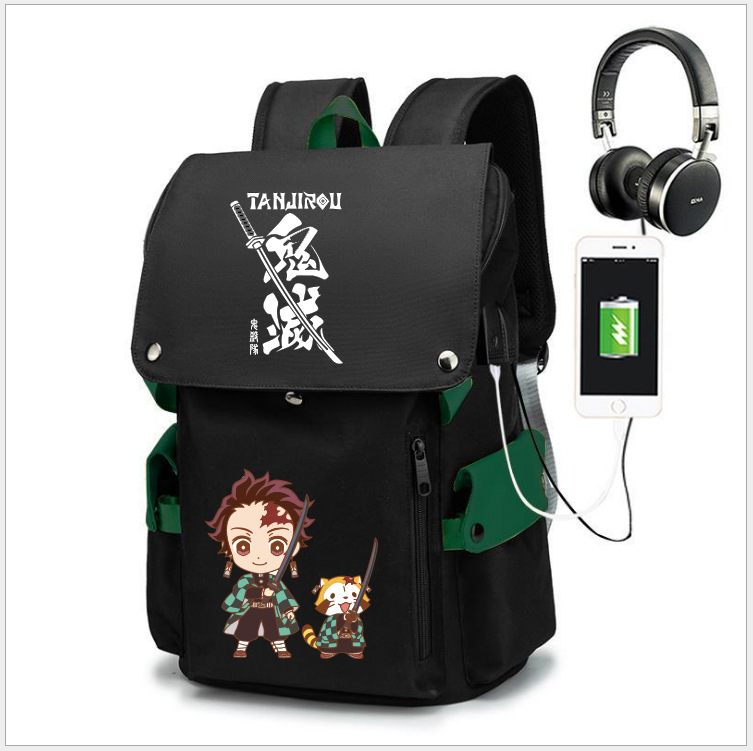 Anime periférico Ghost Blade carbón Zhilang Junior High School mochila antirrobo mochila Oxford tela resistente al desgaste bolso de los hombres