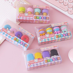 Creative cartoon study supplies eraser elementary school prize cute dessert hamburger eraser children's gift wholesale