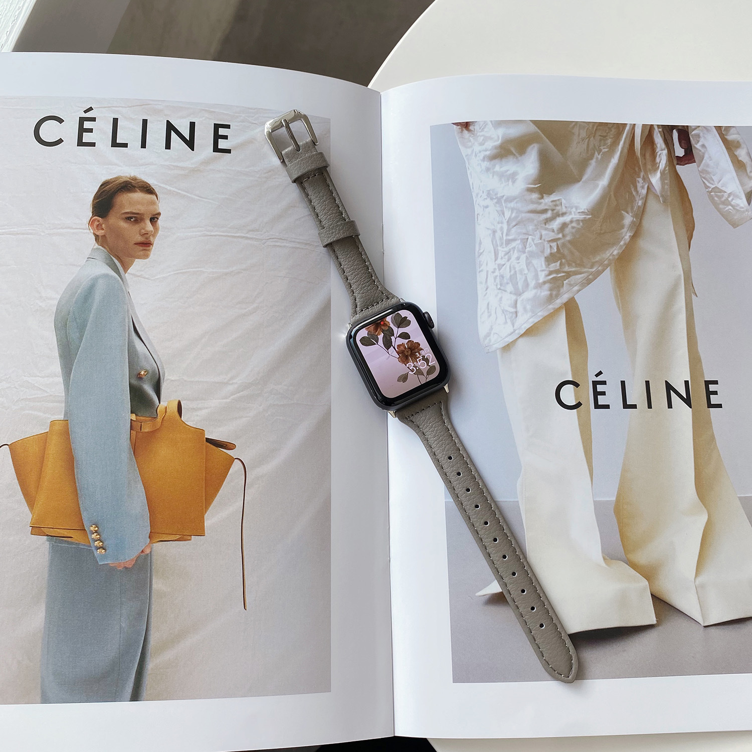 Correa de cuero de generación iwatch9876543 aplicable S10 cintura pequeña Apple Watch SE correa simple y delgada mujer