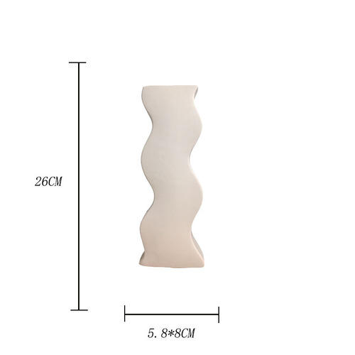 Ins Cross-border Sanding Curved Wave Ceramic Vase Minimalist Nordic Decor Yedong Chaozhou Manufacturer Wholesale Antique