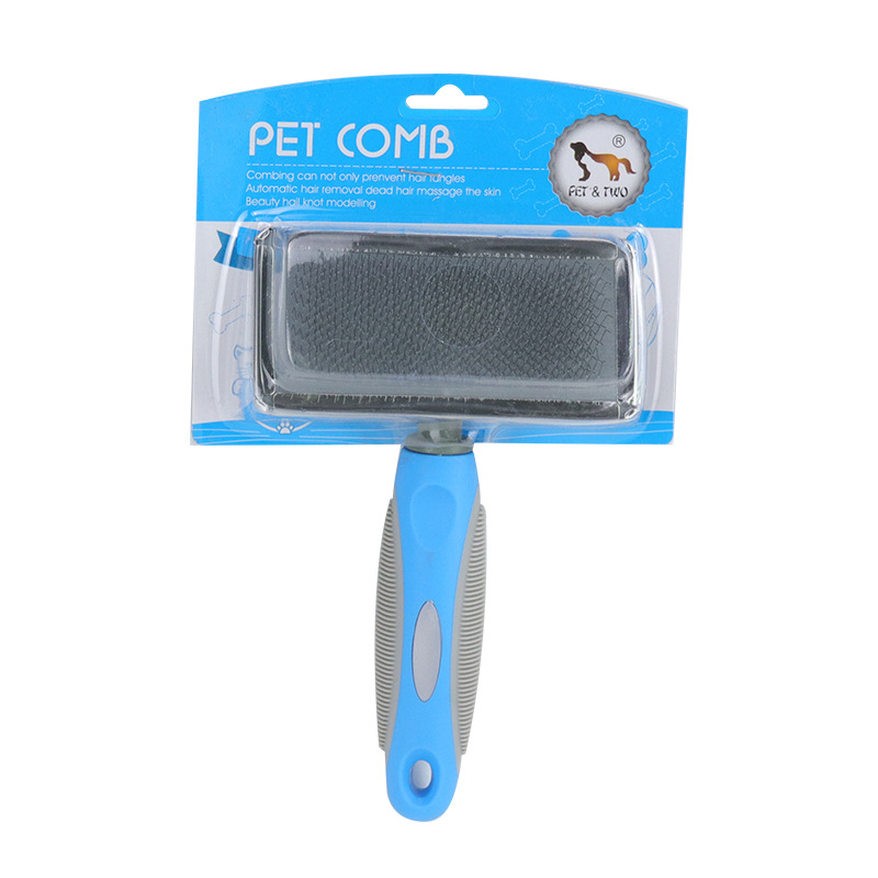 Suministros para mascotas Amazon nueva depilación peine para mascotas belleza nudo abierto gato peine mascota peine de la aguja en stock