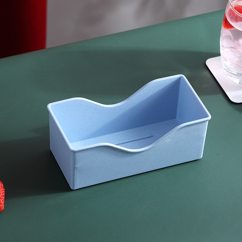 Caja de almacenamiento de plato de paja de trigo hogar creativo cocina plato de hueso Placa de pastel estante de almacenamiento caja de acabado resistente a la caída image 9
