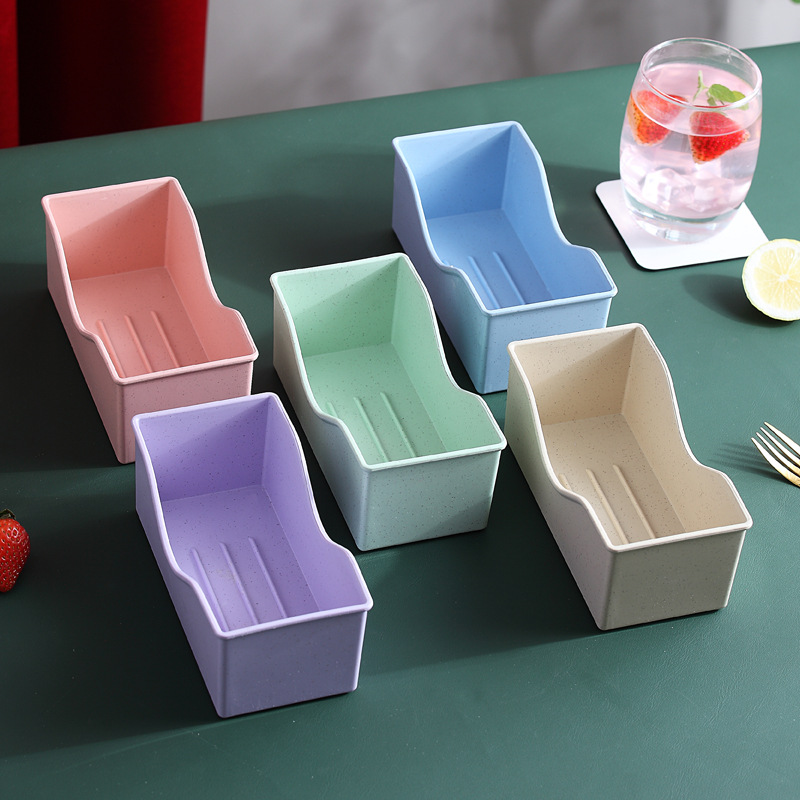 Caja de almacenamiento de plato de paja de trigo hogar creativo cocina plato de hueso Placa de pastel estante de almacenamiento caja de acabado resistente a la caída image 5