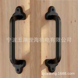 美式谷仓门移门五金木门做旧仿古铸铁拉手明装简装室内门把手