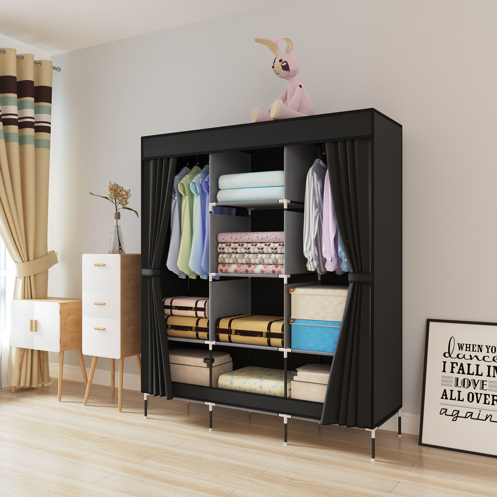 折叠好安装结实耐用家用卧室封闭布衣柜出租宿舍经济简约挂衣橱