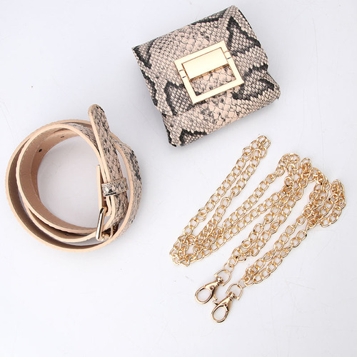 Fashionable Women's Belt Gold Chain Small Bag Shoulder Bag Detachable All Seasons Decorative Belt Bag