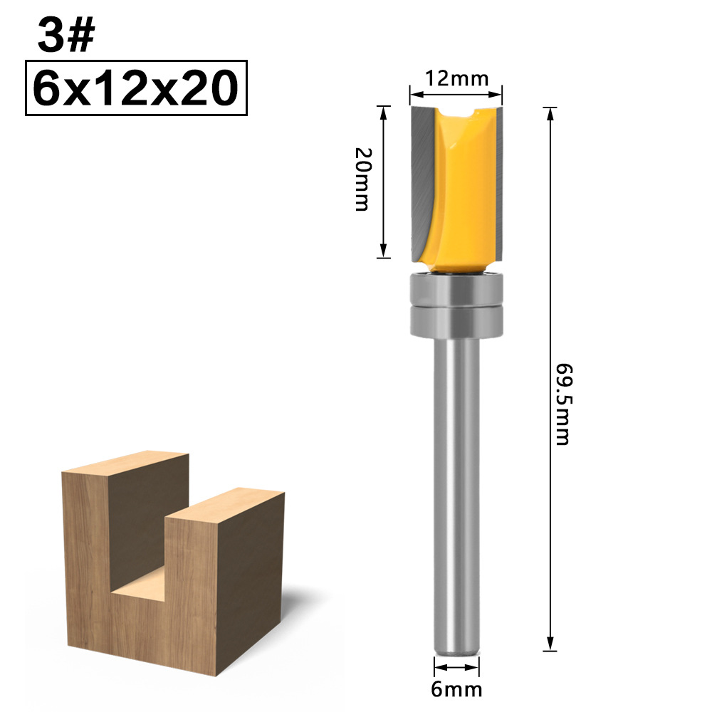 Cuchillo de corte de carpintería de 6 manijas máquina de corte cabeza de cuchillo con rodamiento cuchillo recto cuchillo de recorte de imitación cortador de fresado de carpintería Gong máquina de ranurado
