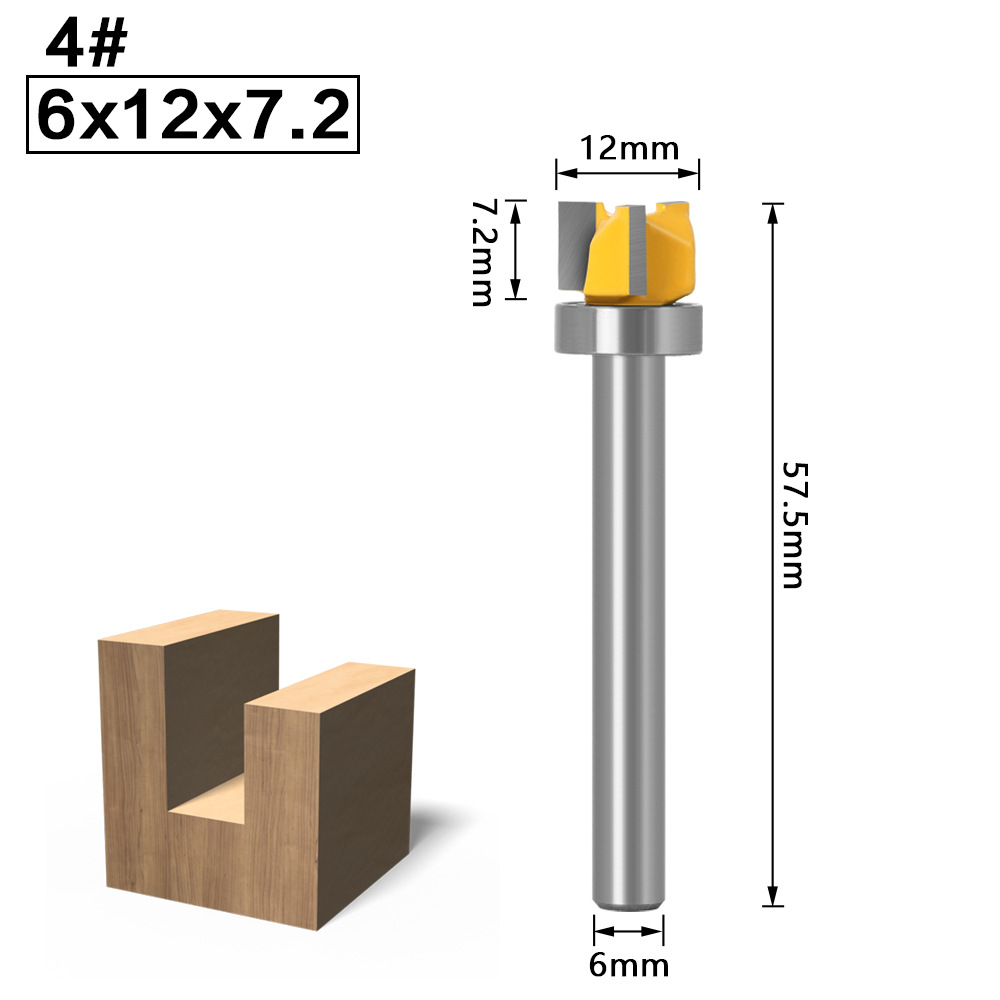 Cuchillo de corte de carpintería de 6 manijas máquina de corte cabeza de cuchillo con rodamiento cuchillo recto cuchillo de recorte de imitación cortador de fresado de carpintería Gong máquina de ranurado