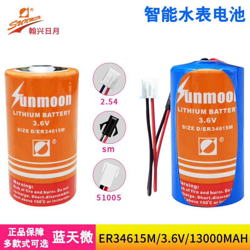 日月ER34615M水表煤气燃气表流量计物联网1号电池D型3.6V锂电池组