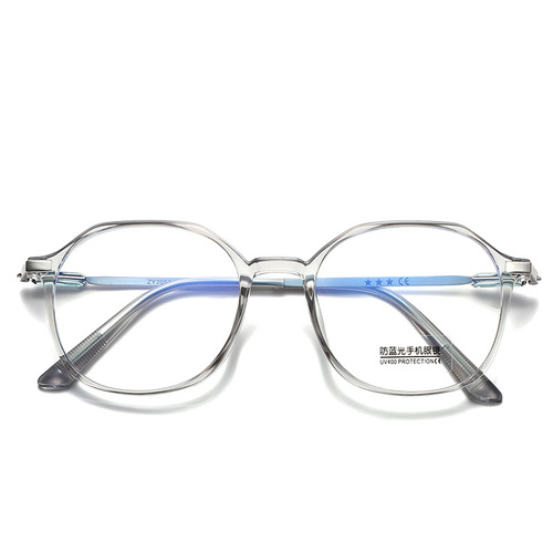 Internet celebrity ins glasses frame, Korean style trendy polygonal anti-blue light flat mirror, plain myopia finished product wholesale
