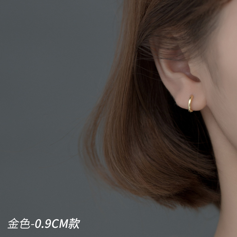 S925 plata un par de 9 mm de oro