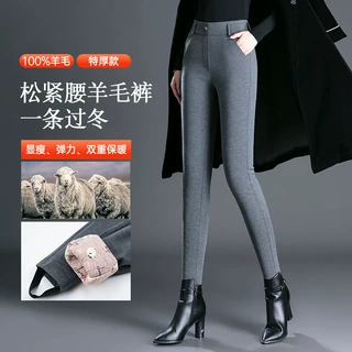 外穿加绒加厚高腰保暖棉裤大码裤子加厚保暖裤加绒打底裤羊毛冬季