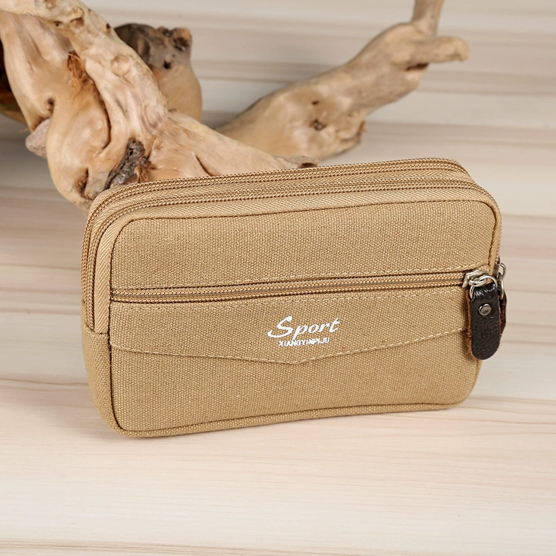 Double-layer square belt bag, handheld wallet, increased thickness, wholesale