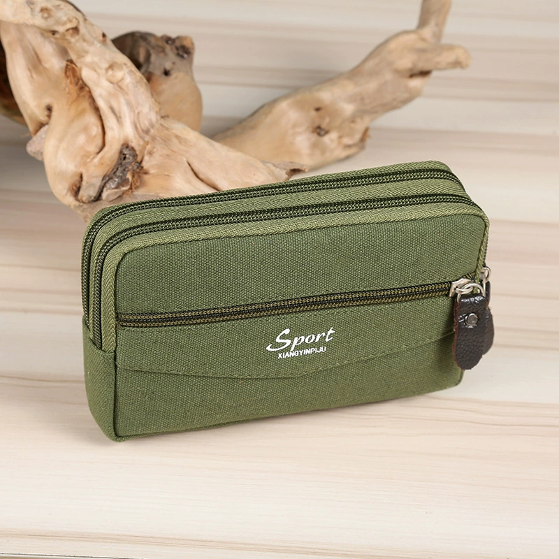 Double-layer square belt bag, handheld wallet, increased thickness, wholesale