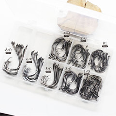 Baoao 7384 Beak Hook Carbon Steel Barbed Hook Black Nickel Curved Shank Hook Texas Rig Fishing Hook Fishing Gear Supplies