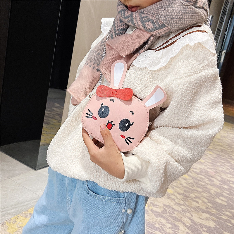 Lindo conejito bolsa de mensajero nuevos niños bolsa de moda Niña hombro accesorios bolsa de dibujos animados monedero