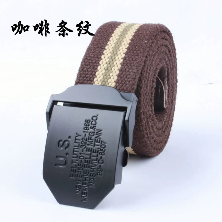 Men's black cloth woven travel adjustable belt