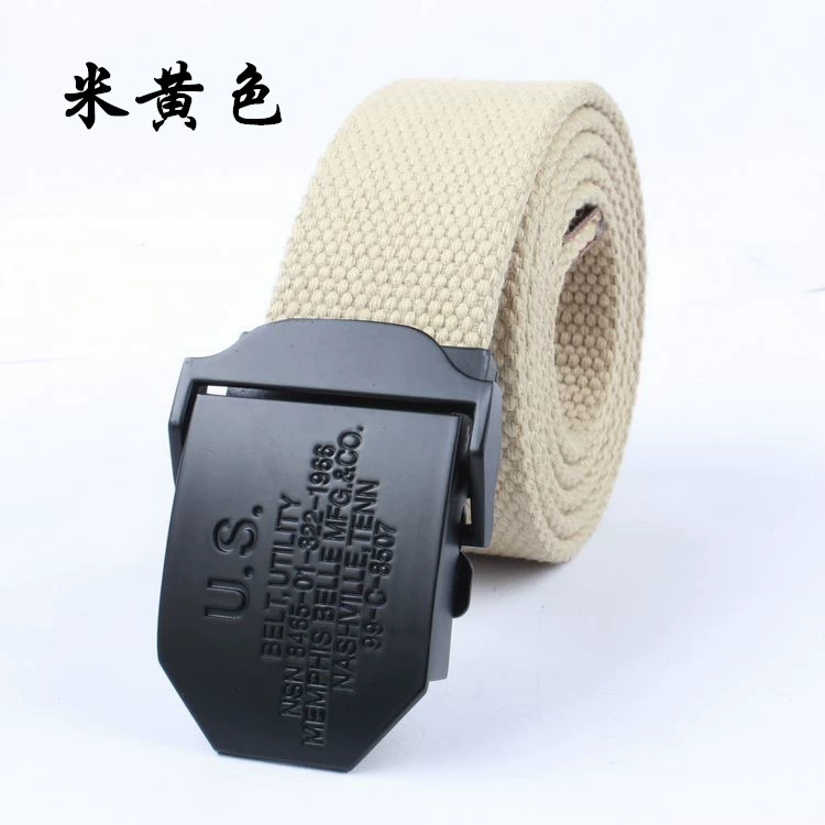 Men's black cloth woven travel adjustable belt